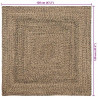 Dywany pokojowe Kwadrat Naturalny i czarny 120 x 120 cm Juta