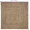 Dywany pokojowe Kwadrat Naturalny i czarny 200 x 200 cm Juta