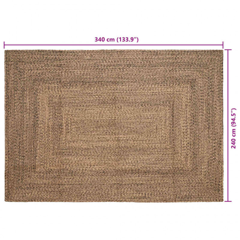Dywany pokojowe Prostokątny Naturalny i czarny 240 x 340 cm