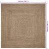 Dywany pokojowe Kwadrat Naturalny i czarny 300 x 300 cm Juta