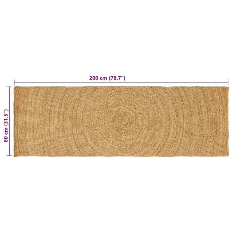 Dywany pokojowe Prostokątny Brązowy 80 x 200 cm Juta