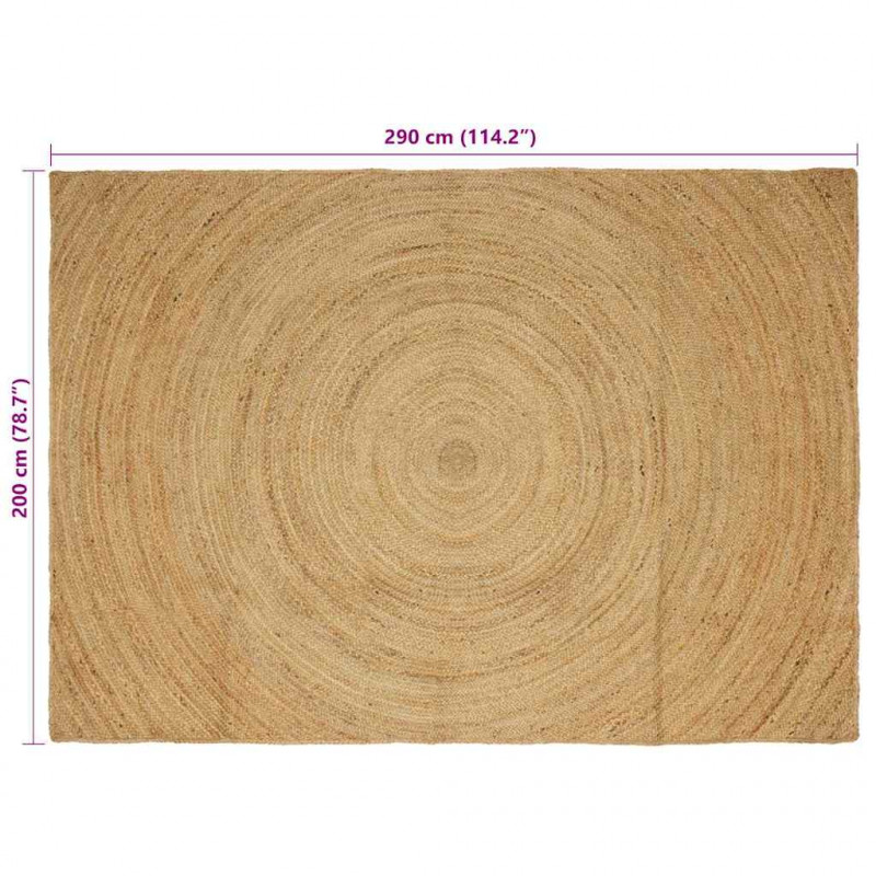 Dywany pokojowe Prostokątny Brązowy 200 x 290 cm Juta