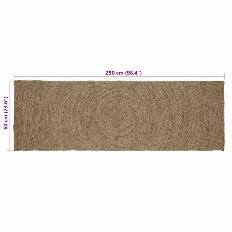 Dywany pokojowe Prostokątny Szary 60 x 250 cm Juta