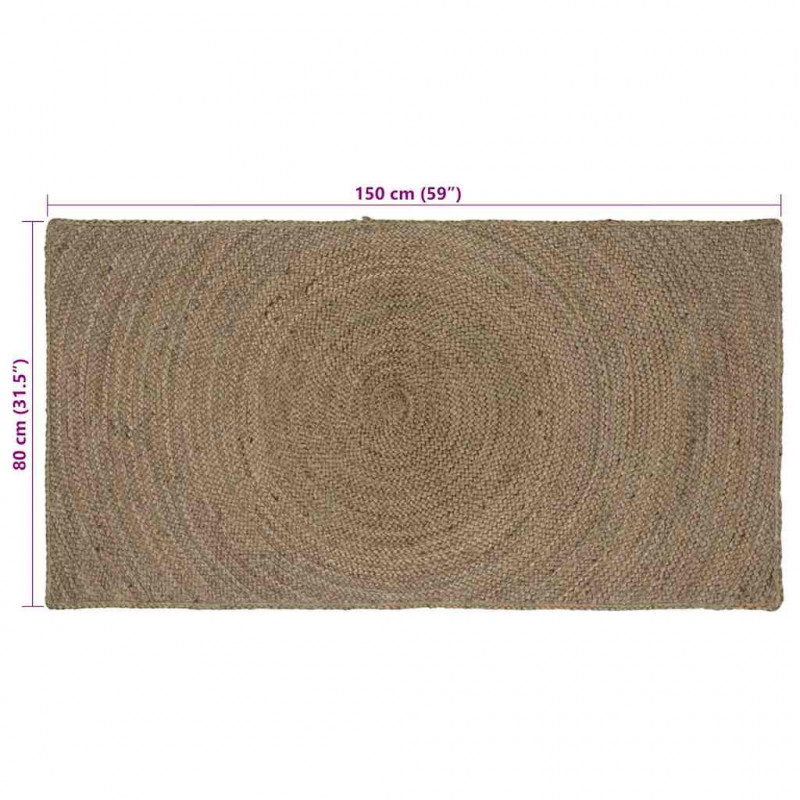 Dywany pokojowe Prostokątny Szary 80 x 150 cm Juta