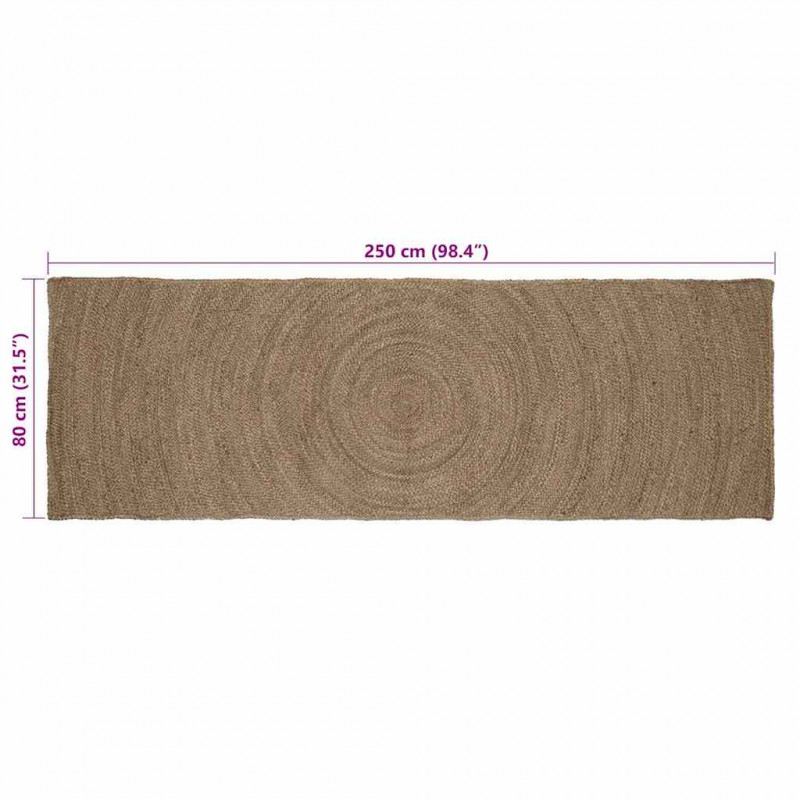 Dywany pokojowe Prostokątny Szary 80 x 250 cm Juta