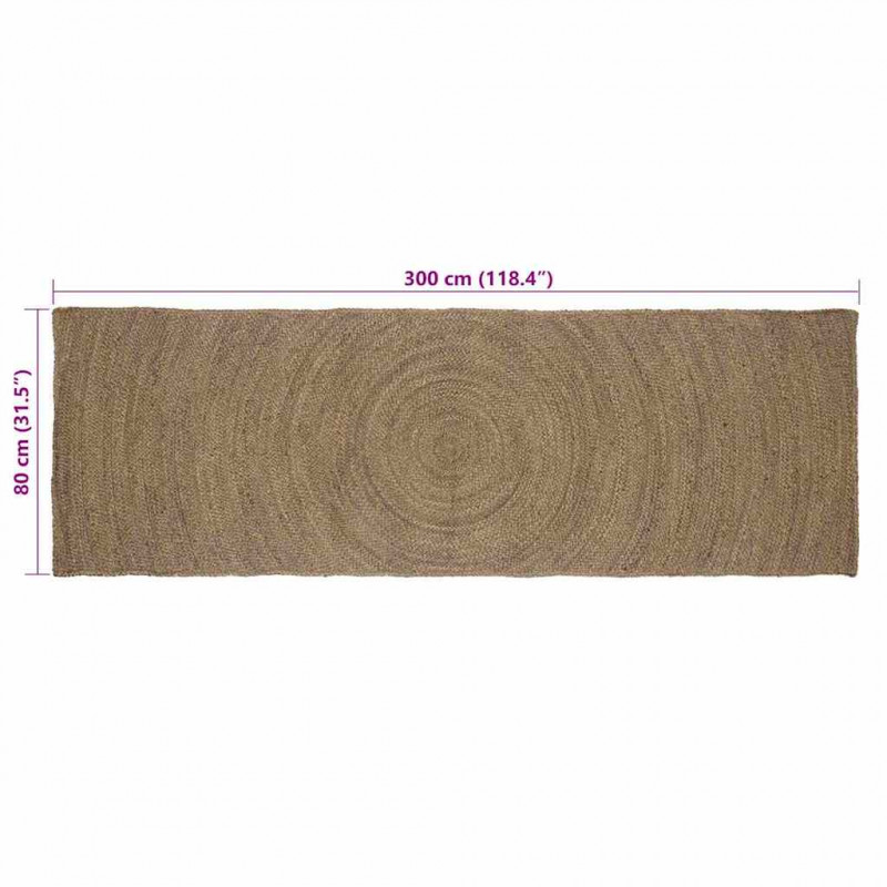 Dywany pokojowe Prostokątny Szary 80 x 300 cm Juta