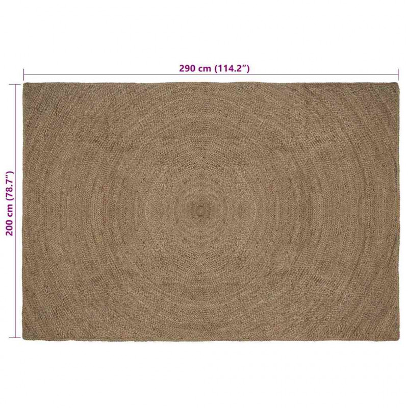 Dywany pokojowe Prostokątny Szary 200 x 290 cm Juta