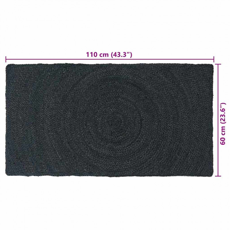 Dywany pokojowe Prostokątny Ciemnoszary 60 x 110 cm Juta