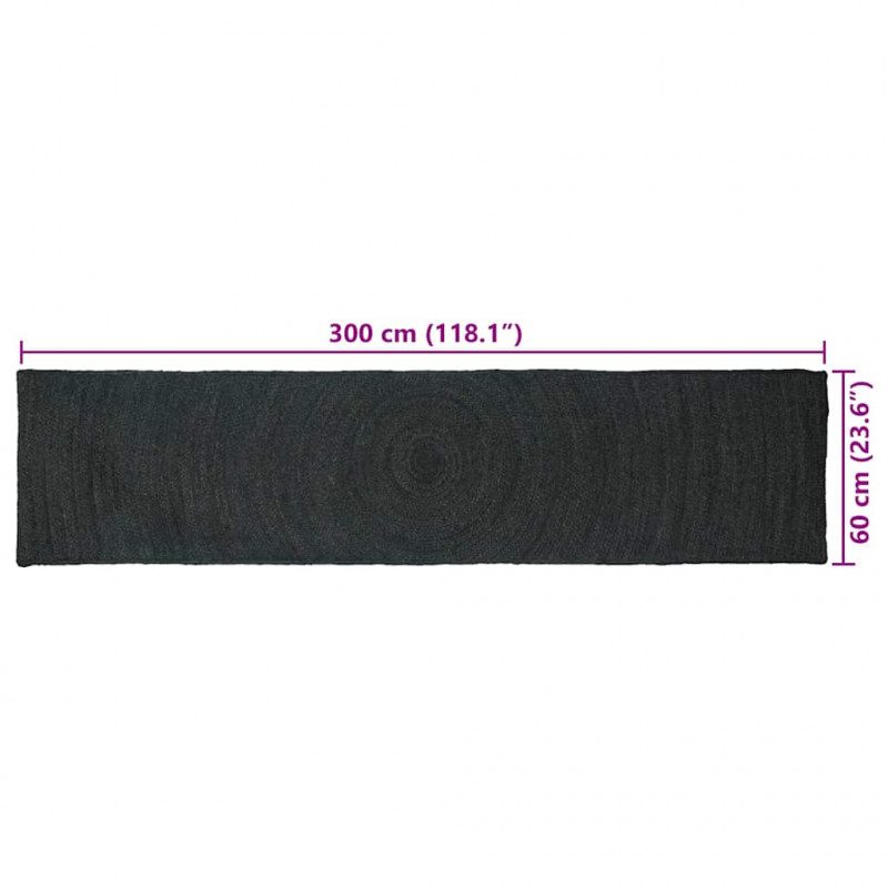 Dywany pokojowe Prostokątny Ciemnoszary 60 x 300 cm Juta