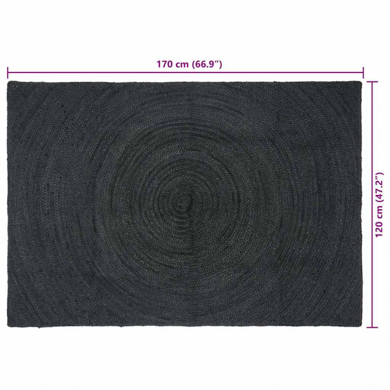 Dywany pokojowe Prostokątny Ciemnoszary 120 x 170 cm Juta
