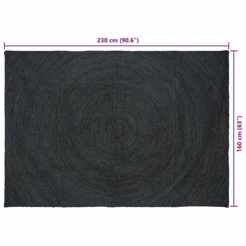 Dywany pokojowe Prostokątny Ciemnoszary 160 x 230 cm Juta