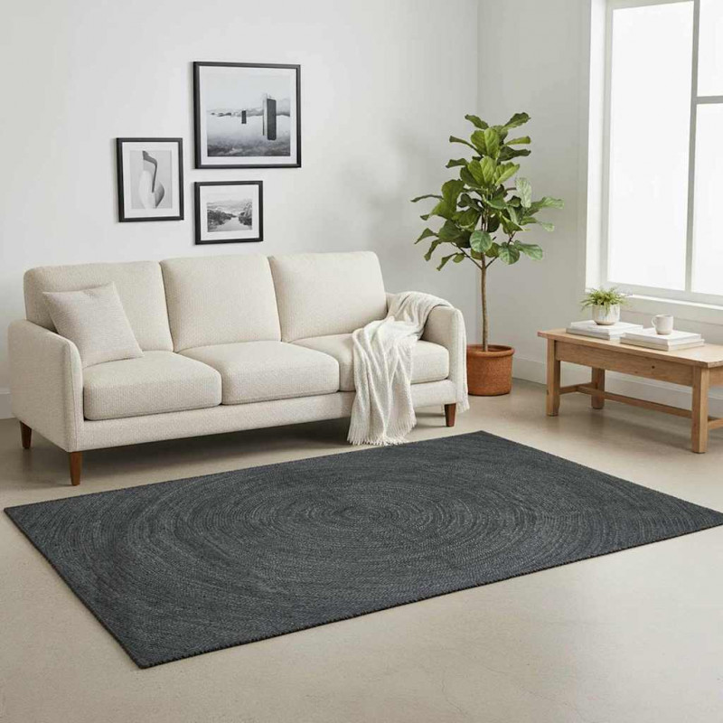 Dywany pokojowe Prostokątny Ciemnoszary 240 x 340 cm Juta