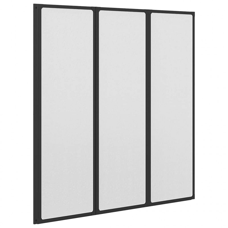Parawan prysznicowy Czarny 132 x 2 x 140 cm Aluminium i PP
