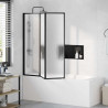 Parawan prysznicowy Czarny 132 x 2 x 140 cm Aluminium i PP