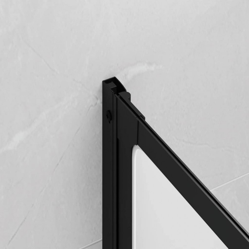 Parawan prysznicowy Czarny 132 x 2 x 140 cm Aluminium i PP