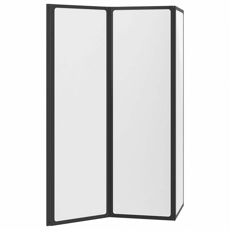 Parawan prysznicowy Czarny 132 x 2 x 140 cm Aluminium i PP