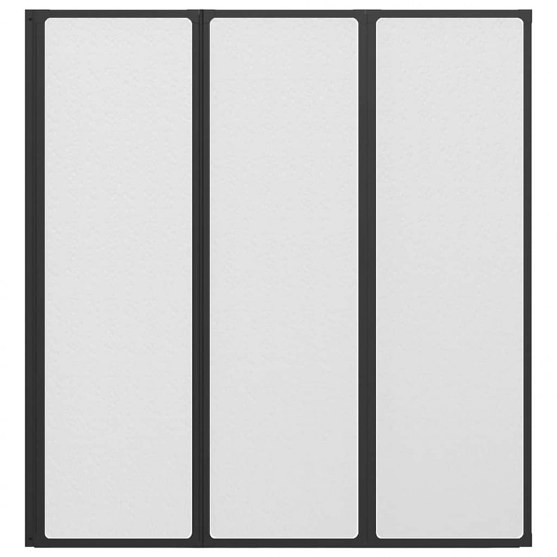 Parawan prysznicowy Czarny 132 x 2 x 140 cm Aluminium i PP
