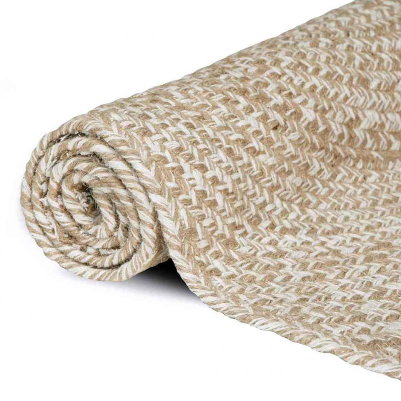 Dywany pokojowe Prostokątny Naturalne i białe 80 x 300 cm Juta