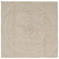 Dywany pokojowe Kwadrat Naturalne i białe 120 x 120 cm Juta