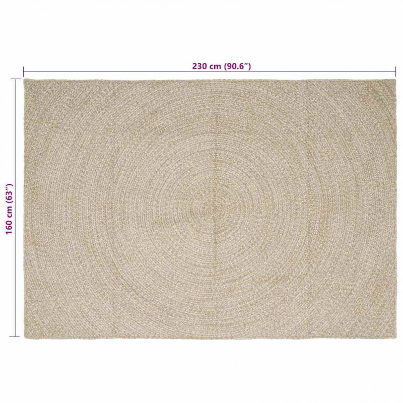 Dywany pokojowe Prostokątny Naturalne i białe 160 x 230 cm Juta