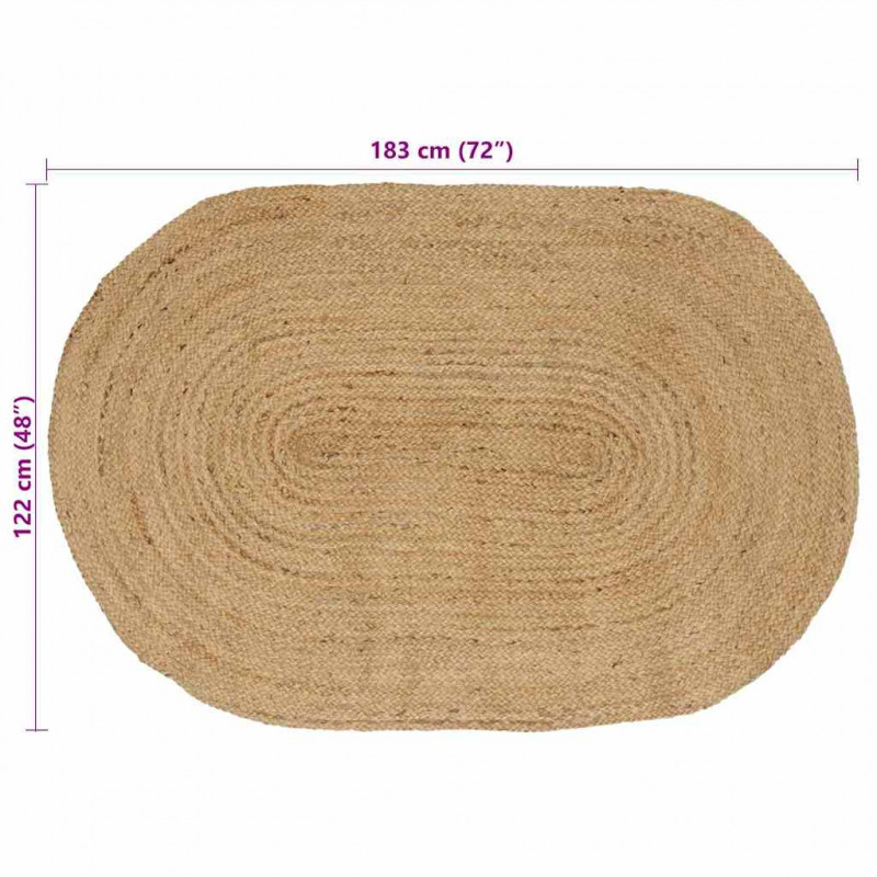 Dywany pokojowe Owalny Naturalny 122 x 183 cm Juta