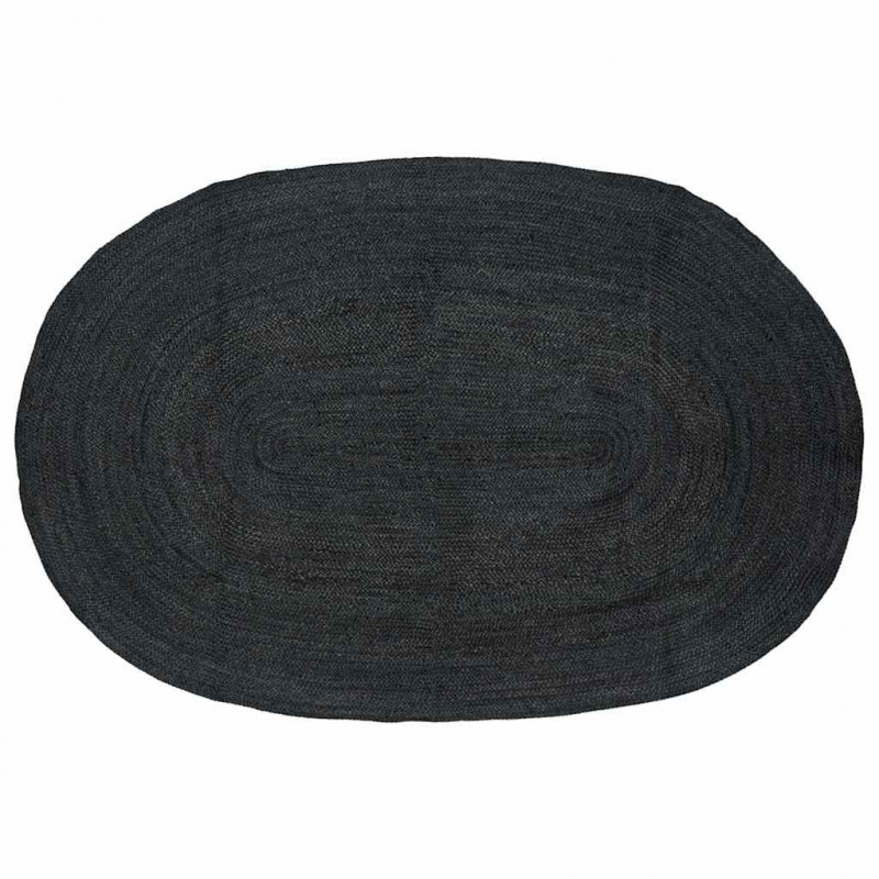 Dywany pokojowe Owalny Czarny 152 x 245 cm Juta
