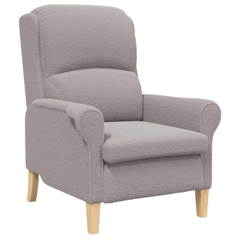 fotel Jasnoszary 76 x 94 x 102 cm Miękka tkanina Sherpa