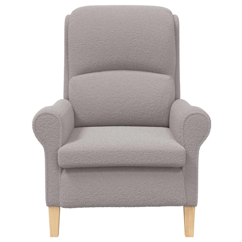 fotel Jasnoszary 76 x 94 x 102 cm Miękka tkanina Sherpa