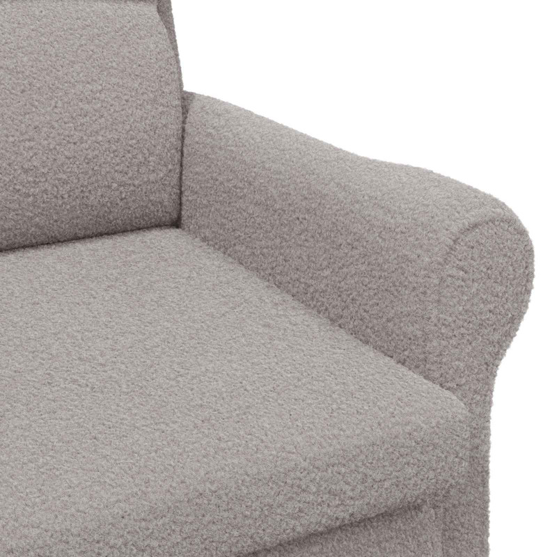 fotel Jasnoszary 76 x 94 x 102 cm Miękka tkanina Sherpa