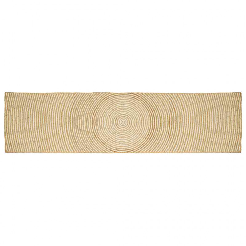 Dywan Naturalne i białe 60 x 400 cm Juta