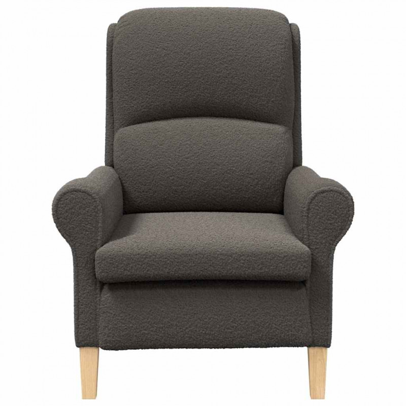 fotel ciemno szary 76 x 94 x 102 cm Miękka tkanina Sherpa