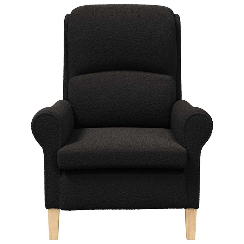 fotel Czarny 76 x 94 x 102 cm Miękka tkanina Sherpa
