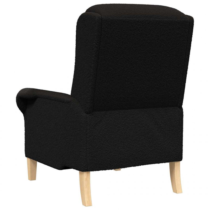 fotel Czarny 76 x 94 x 102 cm Miękka tkanina Sherpa