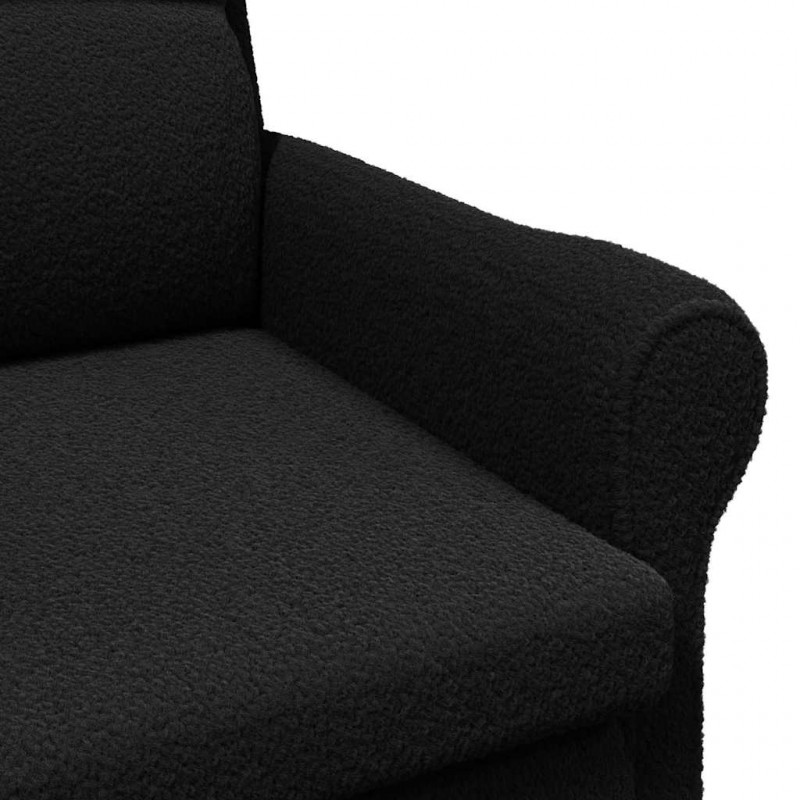 fotel Czarny 76 x 94 x 102 cm Miękka tkanina Sherpa