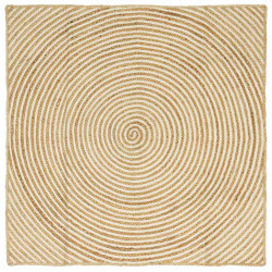 Dywan Naturalne i białe 160 x 160 cm Juta