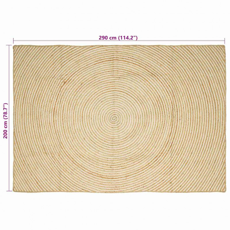Dywan Naturalne i białe 200 x 290 cm Juta