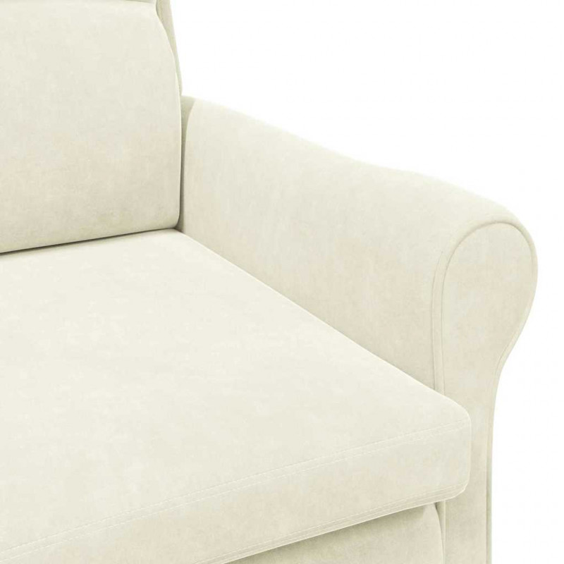 fotel Kremowy 76 x 94 x 102 cm Aksamit
