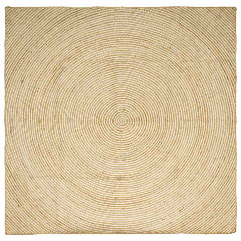 Dywan Naturalne i białe 300 x 300 cm Juta