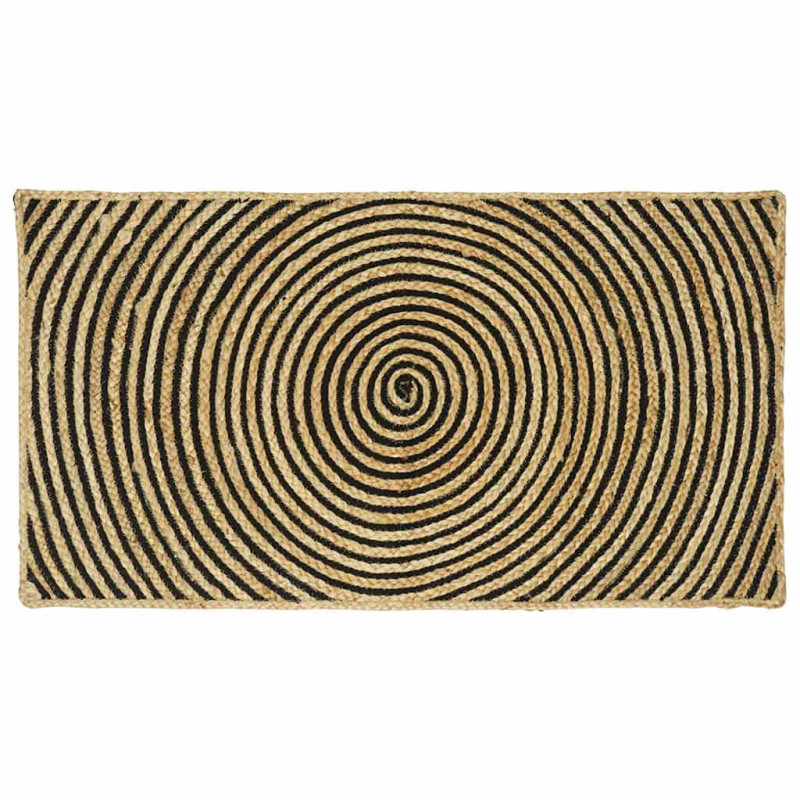 Dywan Naturalny i czarny 60 x 110 cm Juta