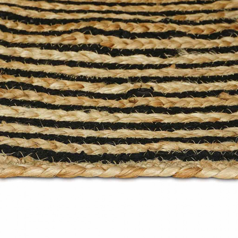 Dywan Naturalny i czarny 60 x 110 cm Juta