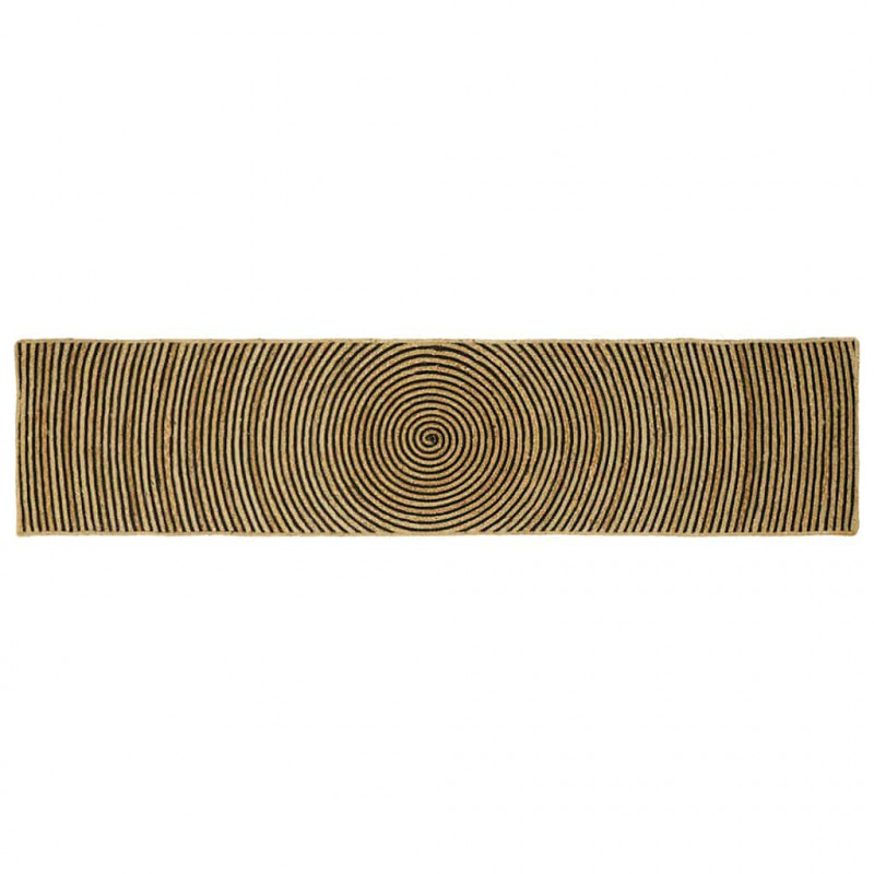 Dywan Naturalny i czarny 60 x 300 cm Juta