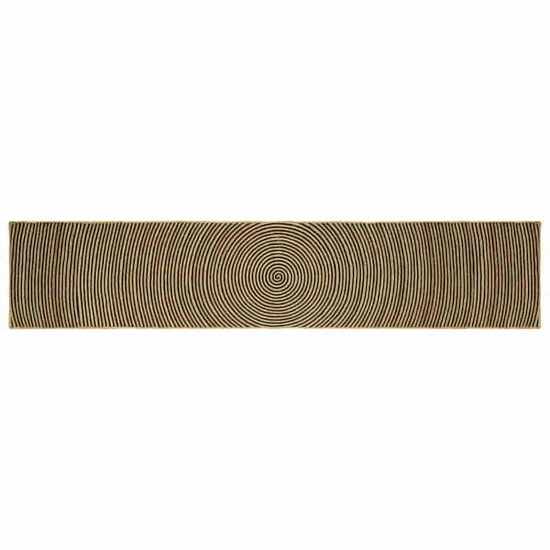 Dywan Naturalny i czarny 60 x 400 cm Juta