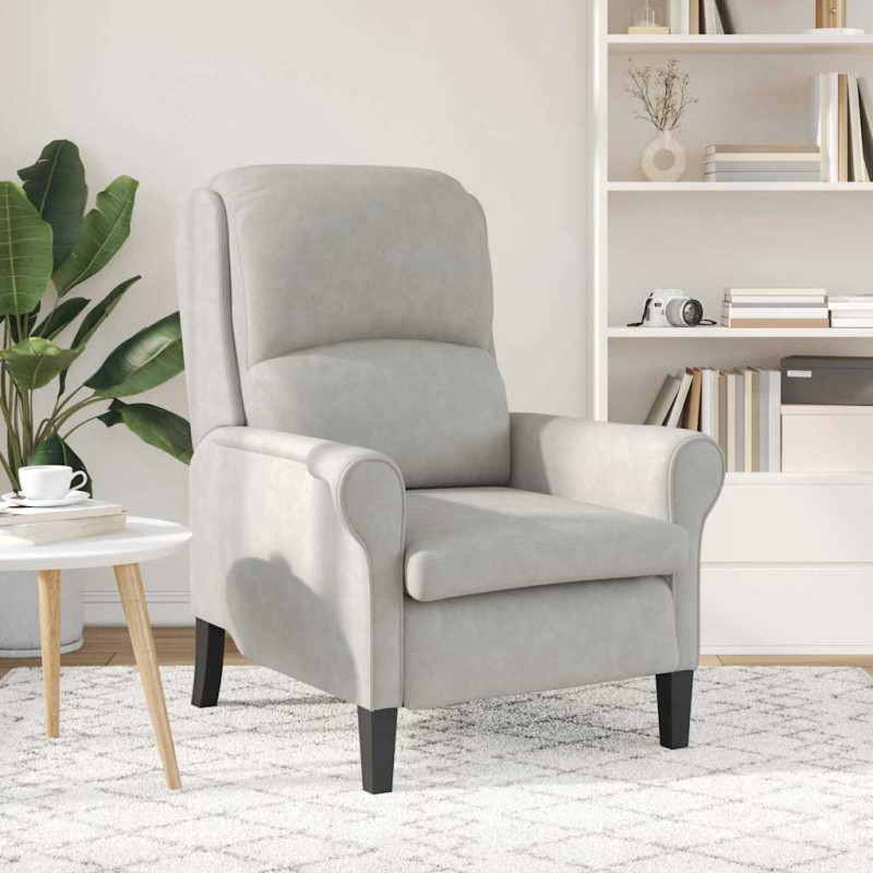 fotel Jasnoszary 76 x 94 x 102 cm Mikrofibra