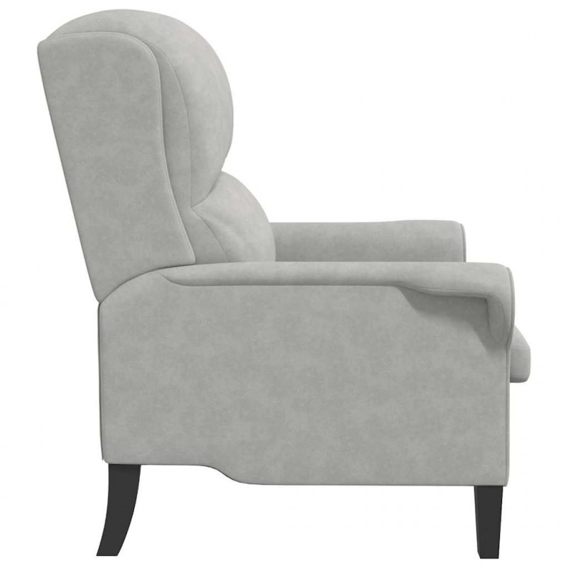 fotel Jasnoszary 76 x 94 x 102 cm Mikrofibra