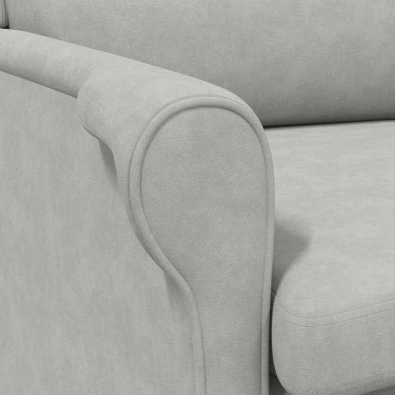 fotel Jasnoszary 76 x 94 x 102 cm Mikrofibra