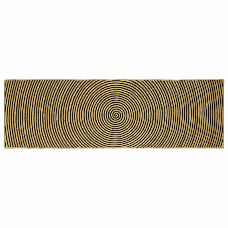 Dywan Naturalny i czarny 80 x 250 cm Juta