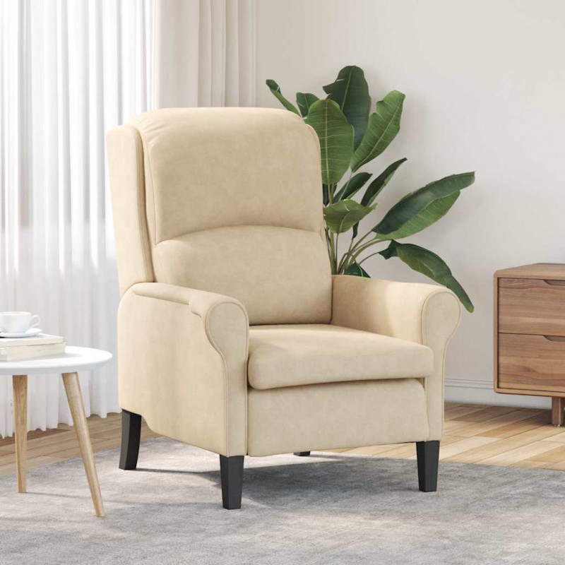 fotel Kremowy 76 x 94 x 102 cm Mikrofibra