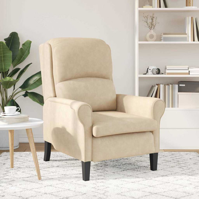 fotel Kremowy 76 x 94 x 102 cm Mikrofibra