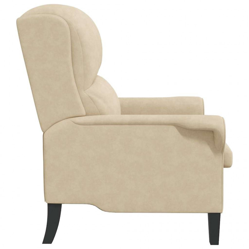 fotel Kremowy 76 x 94 x 102 cm Mikrofibra