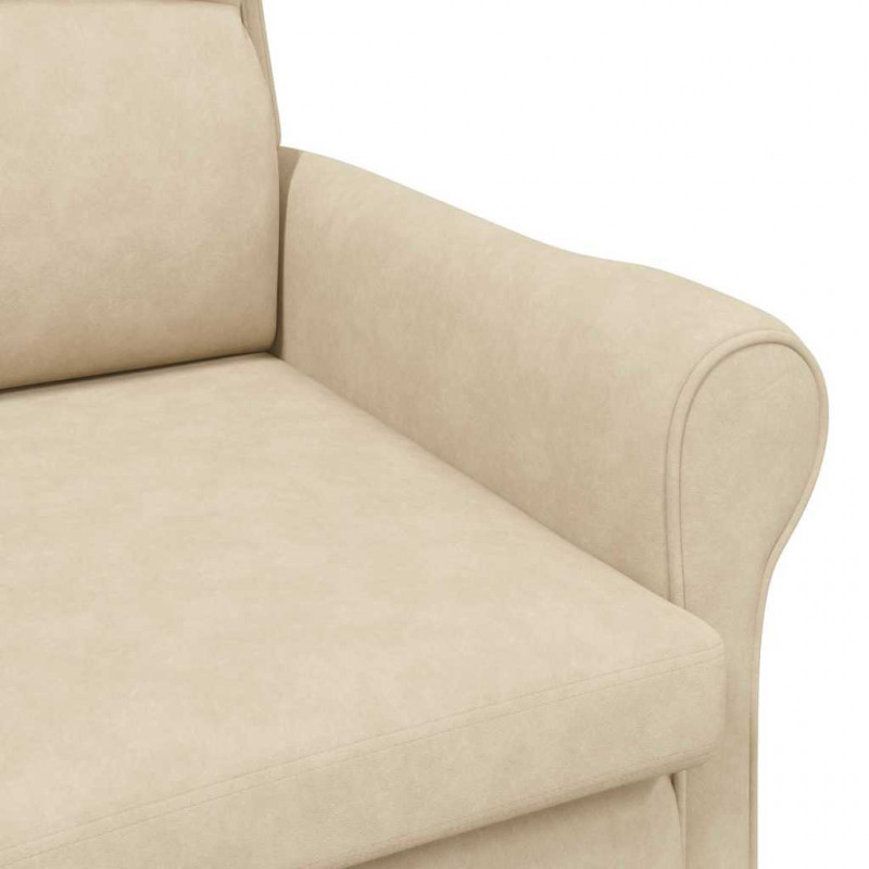 fotel Kremowy 76 x 94 x 102 cm Mikrofibra